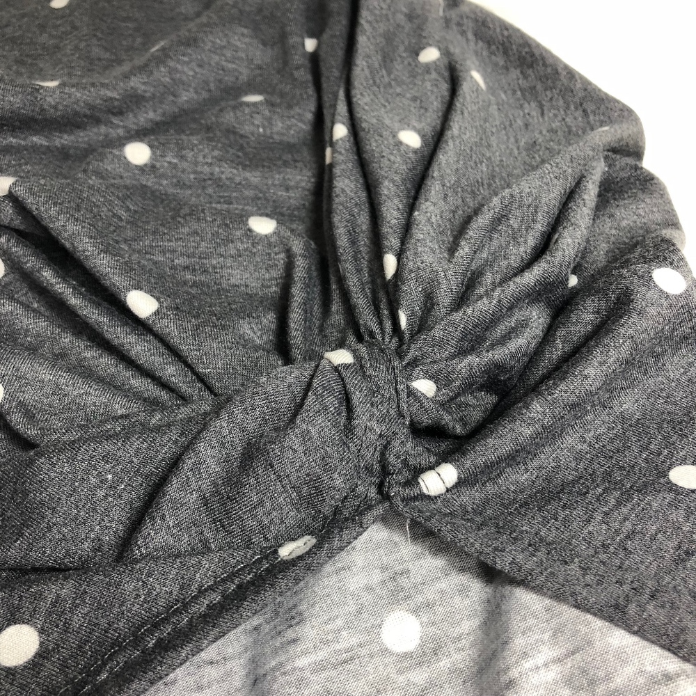 Polka Dot High Low Top with Front Knot - Picture 2 of 6